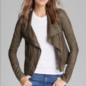 Vince Olive Green Leather Jacket